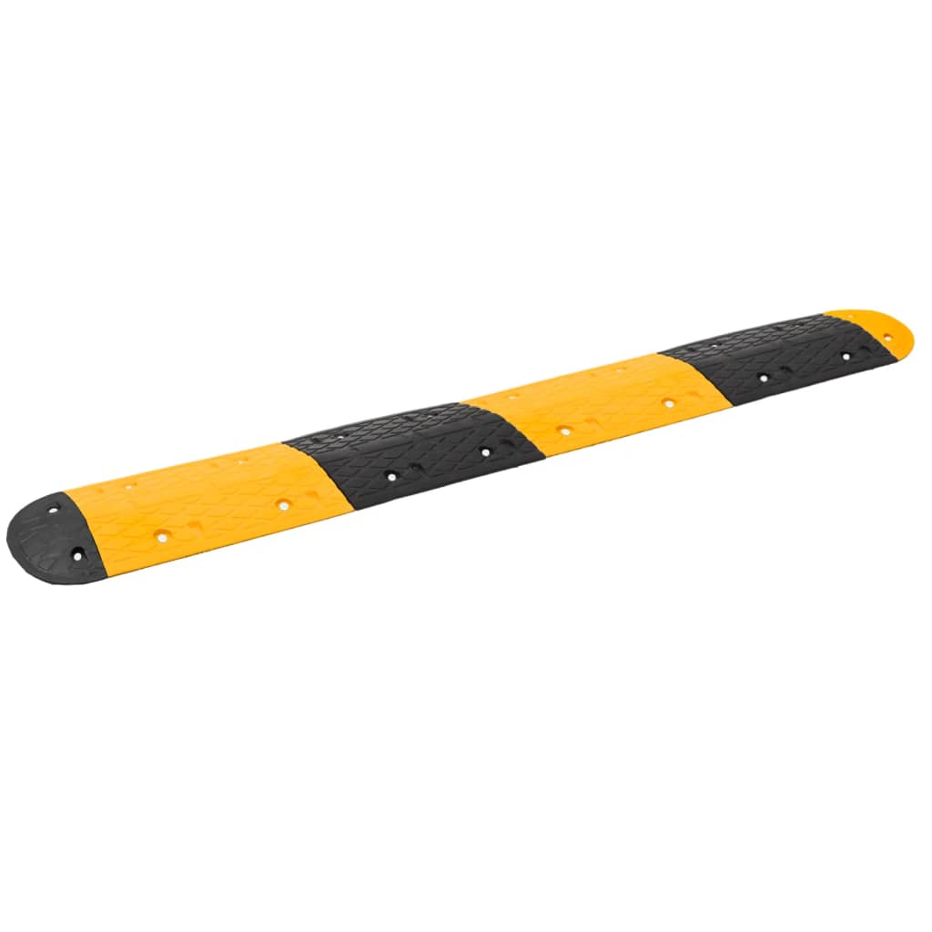 vidaXL Speed Bump 129x32.5x4 cm Rubber Yellow and Black