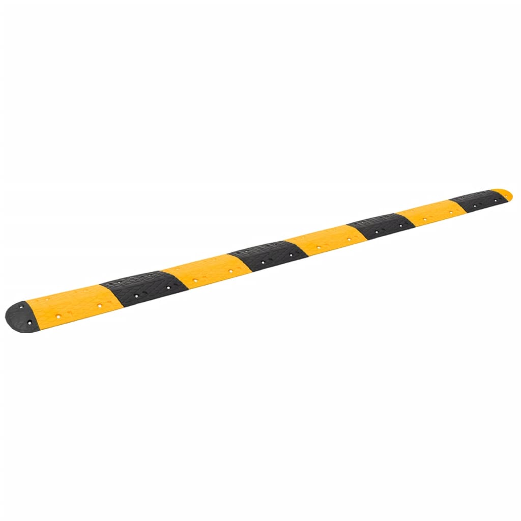 vidaXL Speed Bump 129x32.5x4 cm Rubber Yellow and Black