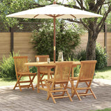 vidaXL Tuin Eettafel Set 5 pcs Bruin Massief Teakhout