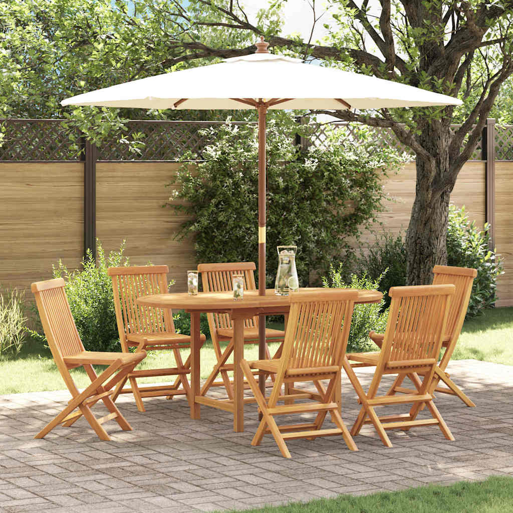 vidaXL Tuin Eettafel Set 5 pcs Bruin Massief Teakhout