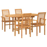 vidaXL Tuin Eettafel Set 5 pcs Bruin Massief Teakhout