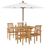 vidaXL Tuin Eettafel Set 5 pcs Bruin Massief Teakhout