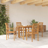 vidaXL Tuin Eettafel Set 5 pcs Bruin Massief Teakhout