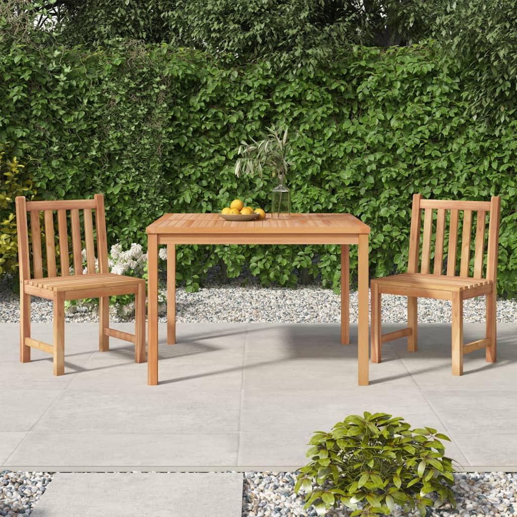 vidaXL 3-piece Garden Dining Set 80x80 cm Solid Teak Wood