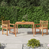 vidaXL 3-piece Garden Dining Set 80x80 cm Solid Teak Wood