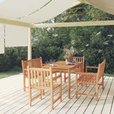 vidaXL 5-piece Garden Dining Set 140x80 cm Solid Teak Wood
