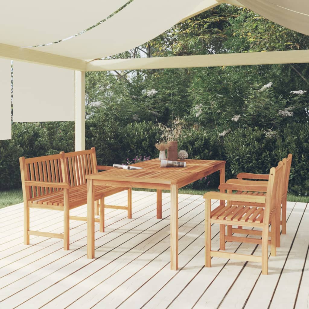 vidaXL 5-piece Garden Dining Set 180x90 cm Solid Teak Wood