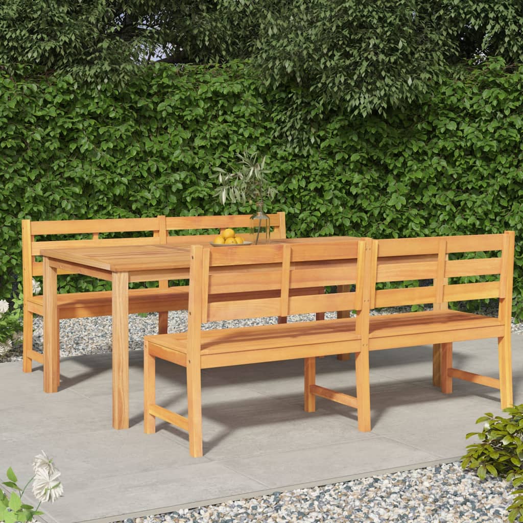 vidaXL 5-delige Tuinset massief teakhout