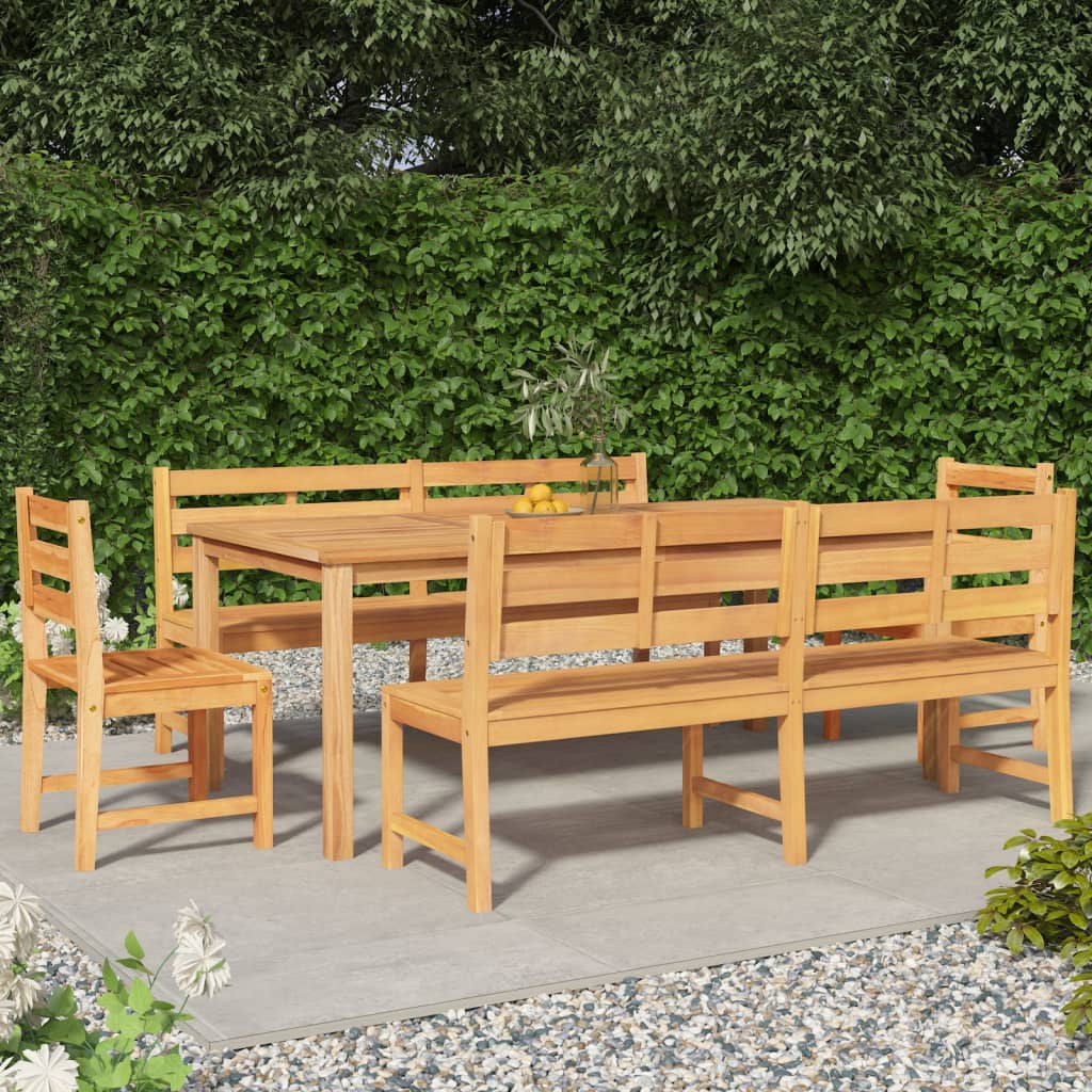 vidaXL 5-delige Tuinset massief teakhout