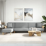 vidaXL Slaapbank L-vormig 279x140x70 cm stof lichtgrijs