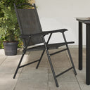 vidaXL Garden Chairs 4 pcs foldable steel and textilene mixed grey
