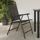 vidaXL Garden Chairs 4 pcs foldable steel and textilene mixed grey