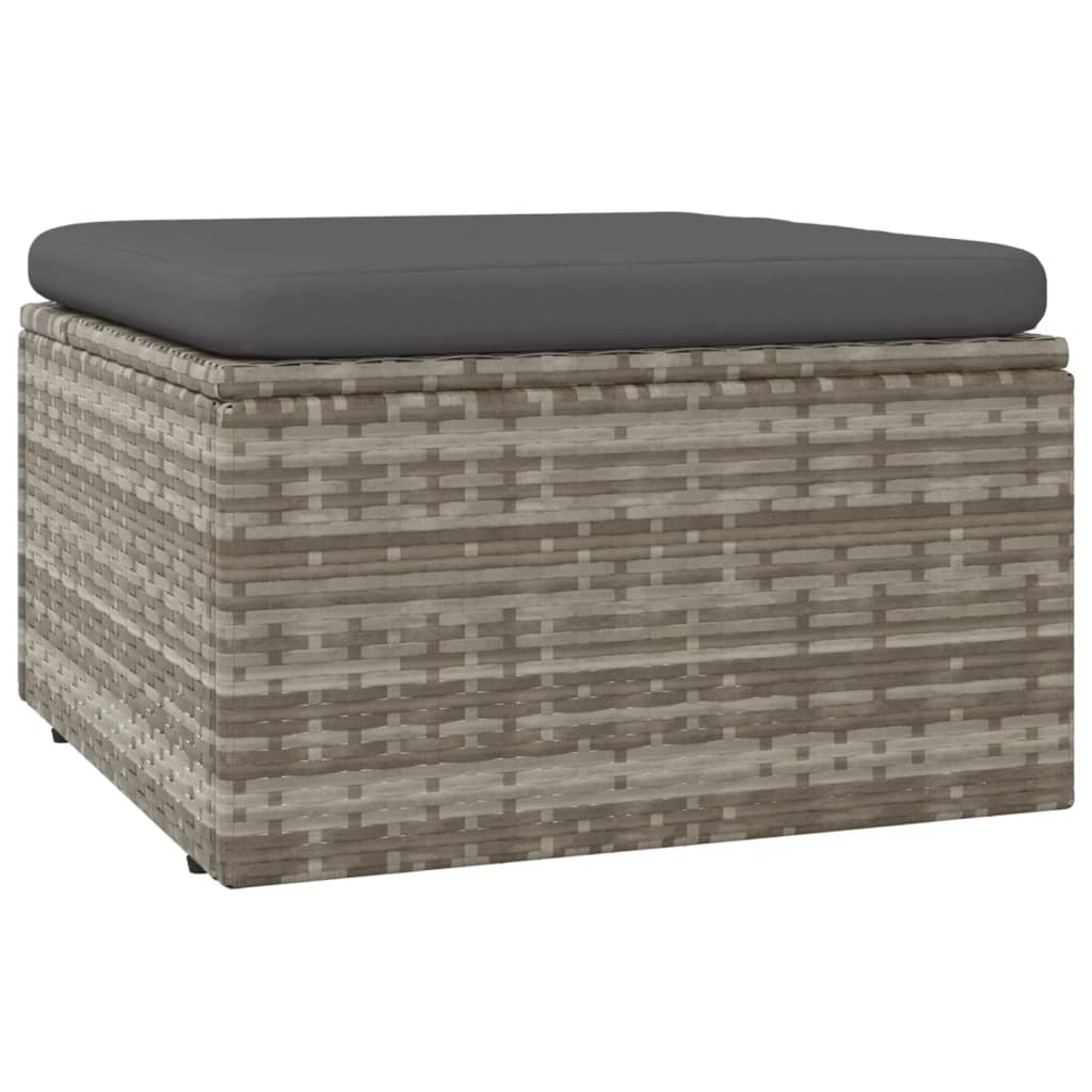vidaXL 6-delige Loungeset met kussens poly rattan grijs