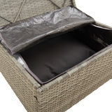 vidaXL 6-delige Loungeset met kussens poly rattan grijs