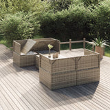 vidaXL 6-delige Loungeset met kussens poly rattan grijs