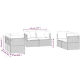 vidaXL 7-delige Loungeset met kussens poly rattan grijs