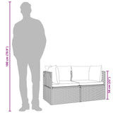 vidaXL 7-delige Loungeset met kussens poly rattan grijs