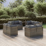 vidaXL Tuinmiddenbanken 4 st 57x57x56 cm poly rattan grijs