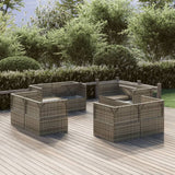 vidaXL Tuinmiddenbanken 4 st 57x57x56 cm poly rattan grijs