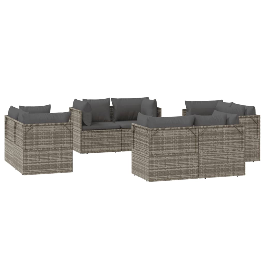 vidaXL Tuinmiddenbanken 4 st 57x57x56 cm poly rattan grijs
