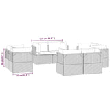 vidaXL Tuinmiddenbanken 4 st 57x57x56 cm poly rattan grijs