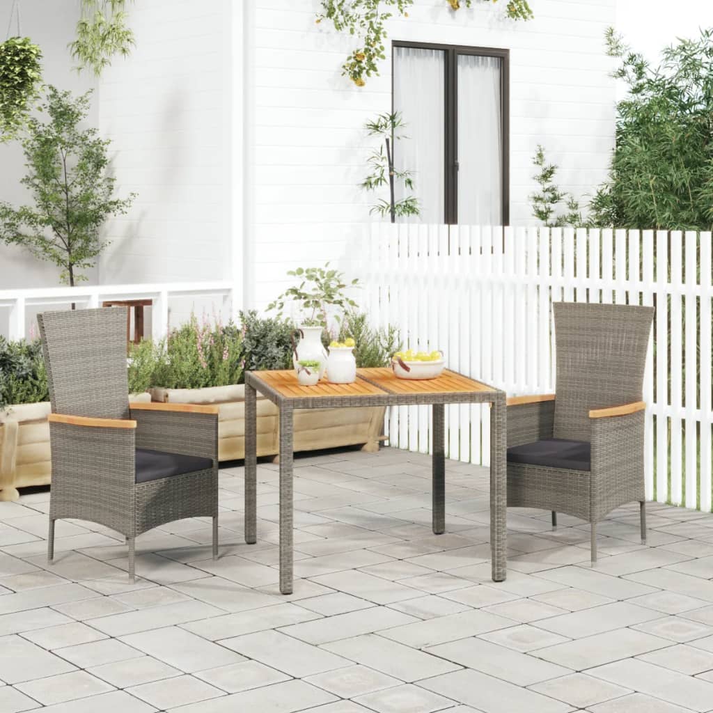 vidaXL Ensemble de jardin 3 pièces avec meubles en rotin poly