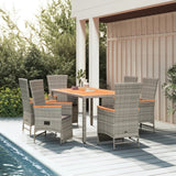 vidaXL 3-Piece Garden Lounge Set with Cushions Poly Rattan Grey
