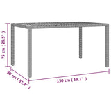 vidaXL 3-Piece Garden Lounge Set with Cushions Poly Rattan Grey