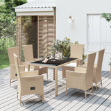 vidaXL 3-delige Tuinset met kussens poly rattan beige