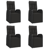 vidaXL 3-delige Tuinset poly rattan en massief acaciahout zwart