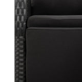 vidaXL 3-delige Tuinset poly rattan en massief acaciahout zwart