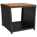 vidaXL 3-delige Loungeset poly rattan en massief acaciahout zwart