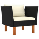 vidaXL Voetenbank poly rattan en massief eucalyptushout