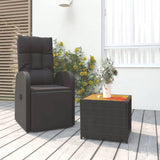 vidaXL Ensemble de salon 3 pièces poly rotin et acacia massif noir