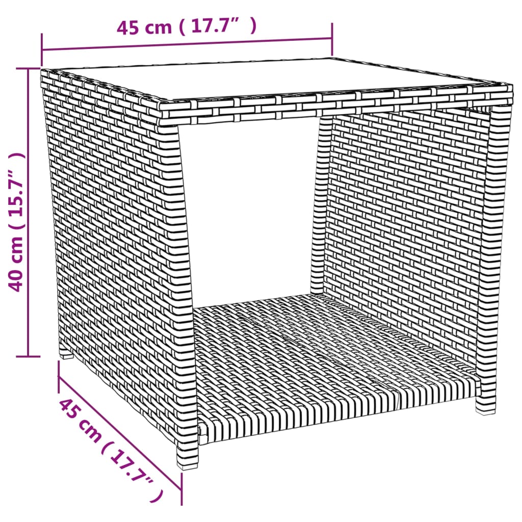 vidaXL 3-delige Loungeset poly rattan en staal beige