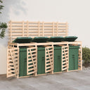 vidaXL Abri de rangement pour conteneurs poubelles quadruple en pin massif