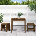 vidaXL 3-delige Bistroset massief grenenhout wit