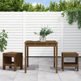vidaXL 3-delige Bistroset massief grenenhout wit