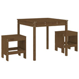 vidaXL 3-delige Bistroset massief grenenhout wit