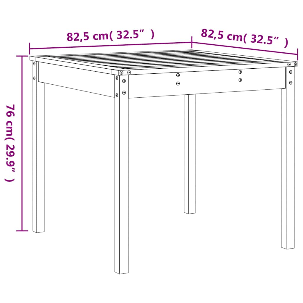 vidaXL 3-delige Bistroset massief grenenhout wit
