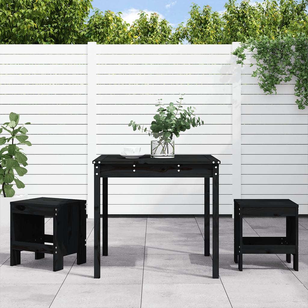 vidaXL 3-delige Bistroset massief grenenhout wit