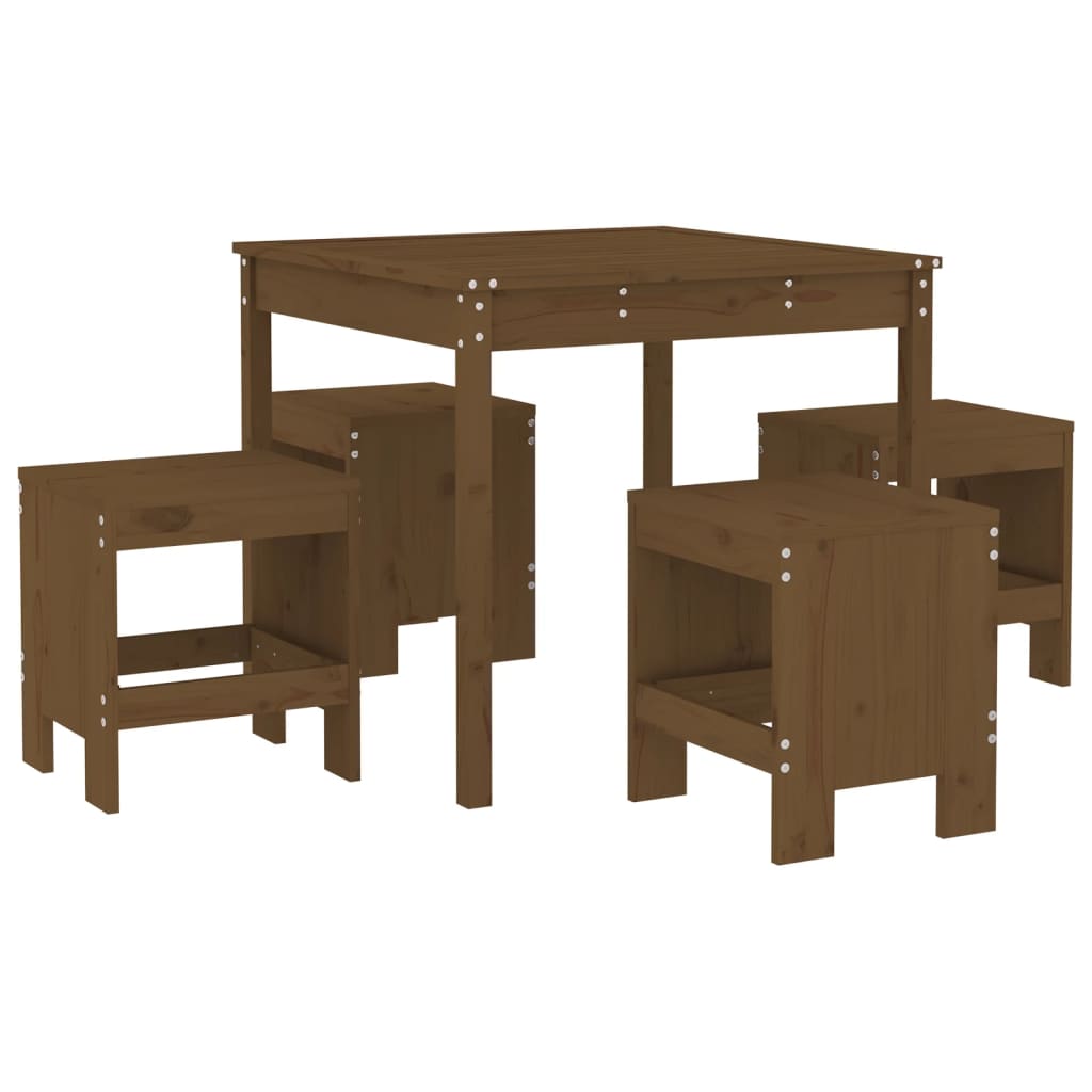 vidaXL 5-piece Garden Dining Set Solid Pinewood White
