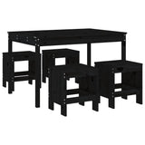 vidaXL 5-delige Tuinset massief grenenhout wit