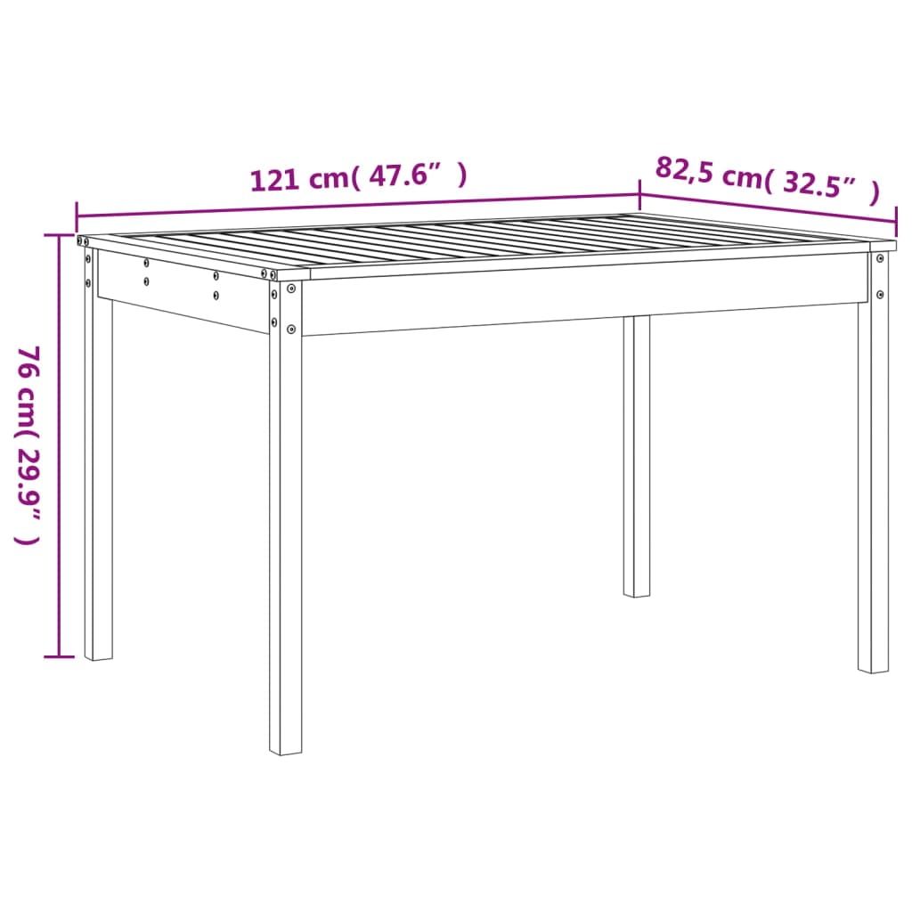 vidaXL 5-delige Tuinset massief grenenhout wit