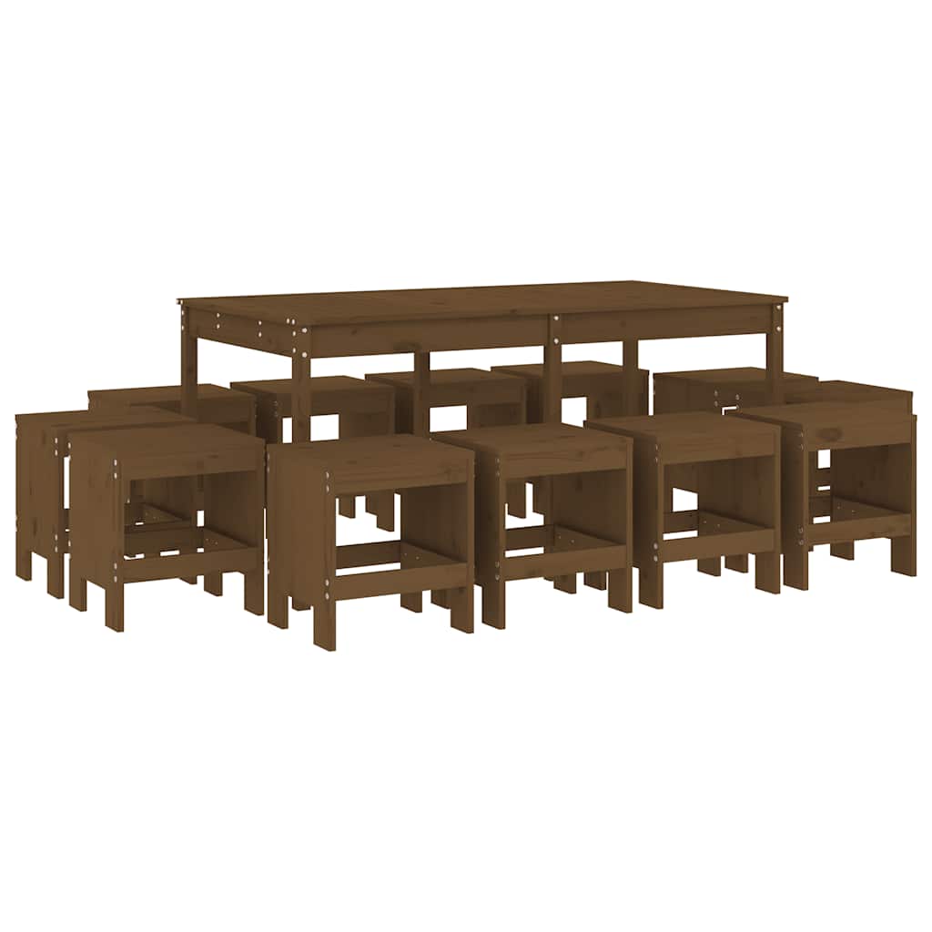 vidaXL 13-delige Tuinset massief grenenhout wit