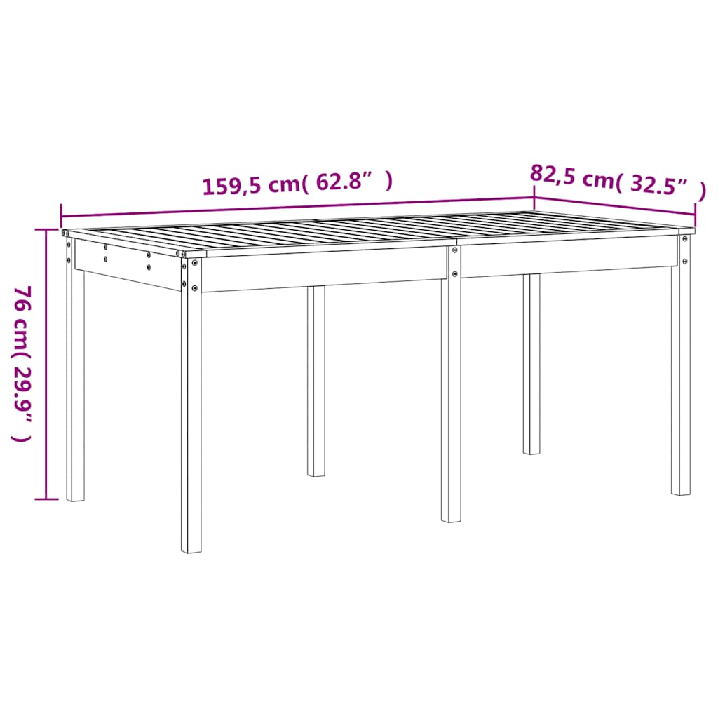 vidaXL 13-delige Tuinset massief grenenhout wit