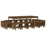 vidaXL 17-delige Tuinset massief grenenhout wit