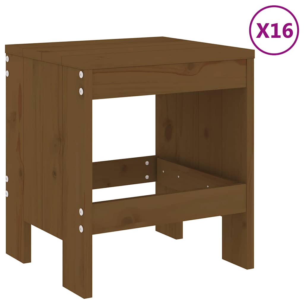 vidaXL 17-delige Tuinset massief grenenhout wit