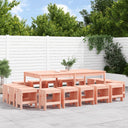 vidaXL 17-delige Tuinset massief grenenhout wit