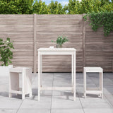 vidaXL 3-Piece Bar Set Solid Pine Wood White